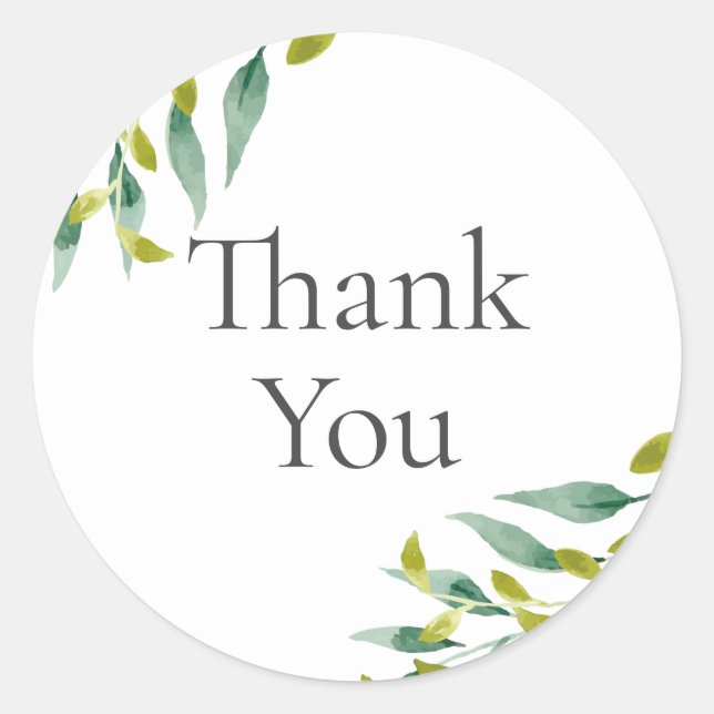 Fresh Meadow Blätter Brautparty Vielen Dank Runder Aufkleber (Vorderseite)