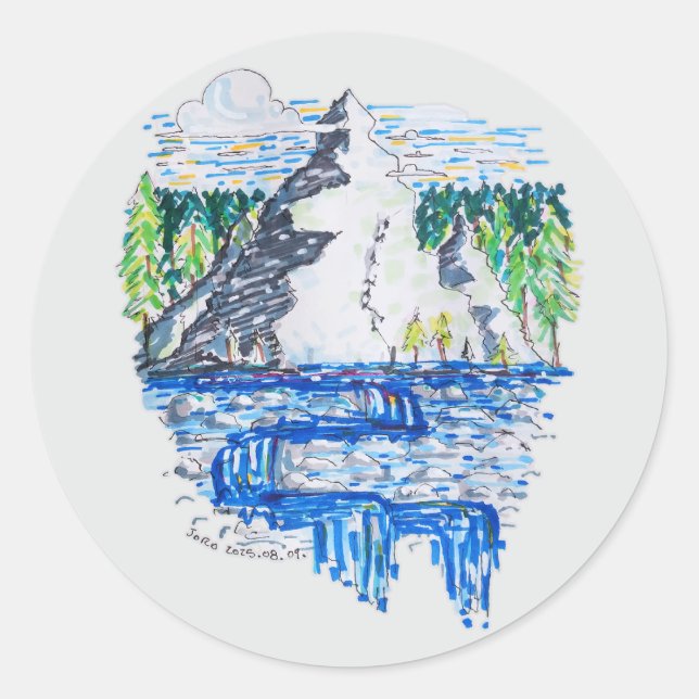 Fresh Mountain Runder Aufkleber (Vorderseite)