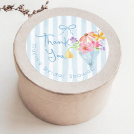 Fresh Off Market Blue Aquarell Vielen Dank Runder Aufkleber