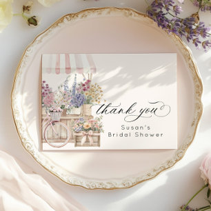 Fresh off Market Blume Cart Brautparty Dankeskarte