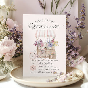 Fresh off Market Blume Cart Brautparty Einladung