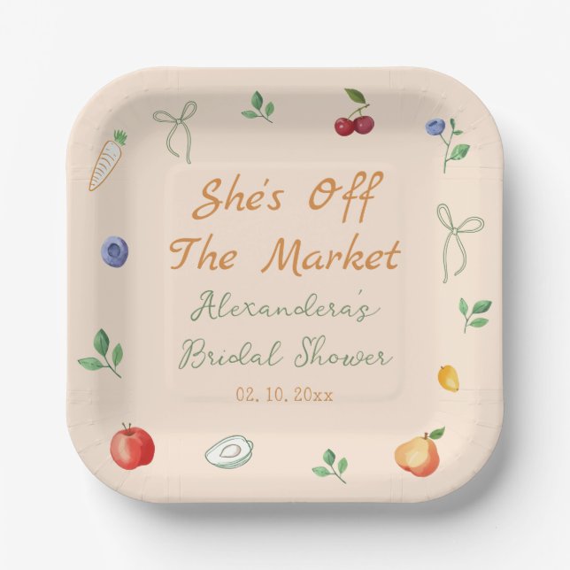 Fresh off Market Brautparty Pappteller (Vorderseite)