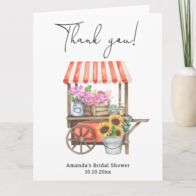 Fresh off Market Brautparty Vielen Dank Dankeskarte (Vorderseite)