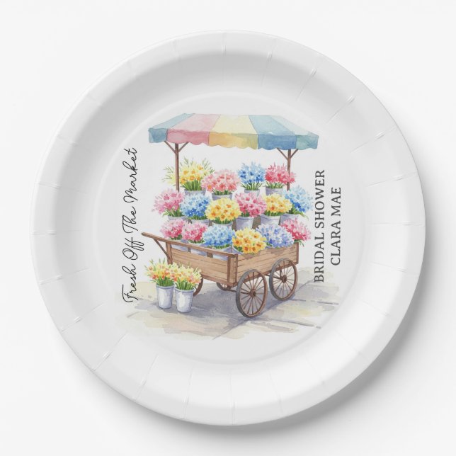 Fresh off Market Bridal Showe Pappteller (Vorderseite)