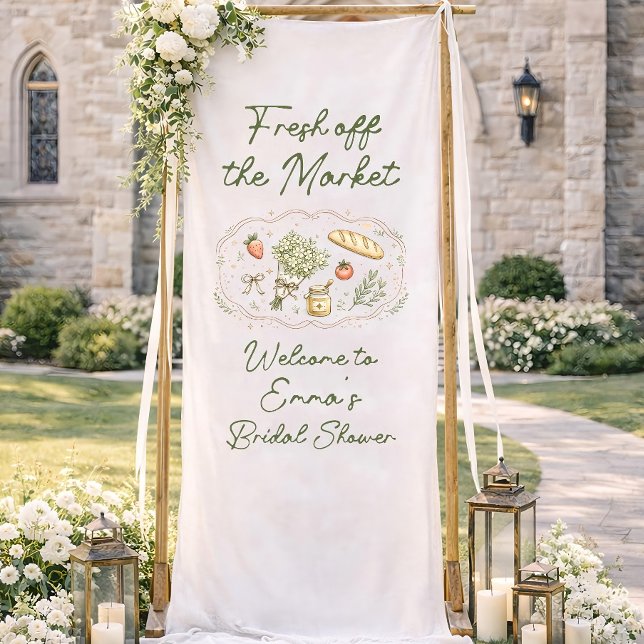Fresh Off Market Bridal Shower Banner, Rustic Gard Banner (Von Creator hochgeladen)
