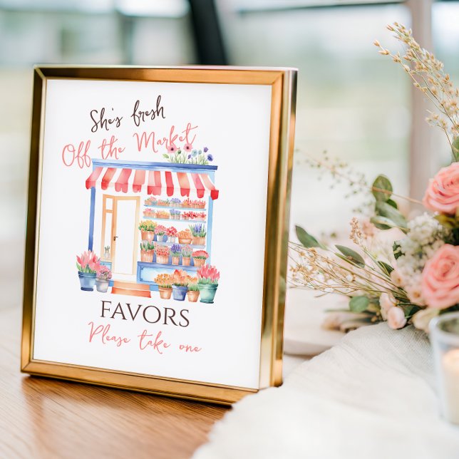 Fresh Off Market Floral Bridal Shower Favor Poster (Von Creator hochgeladen)