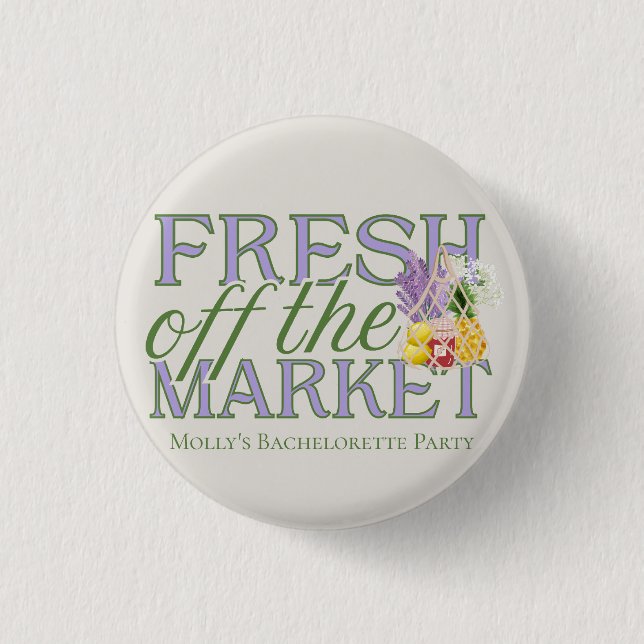 Fresh Off Market - Personalisiert Modernes Bridal Button (Vorderseite)