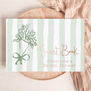 Fresh off Market Sage green Streifen Wasserfarbe Gästebuch
