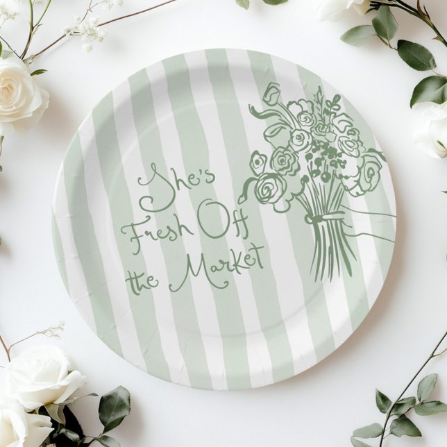 Fresh off Market Sage green whimsical Bouquet Pappteller (Von Creator hochgeladen)
