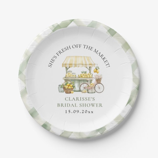 Fresh off Market Summer Citrus Brautparty Pappteller (Vorderseite)