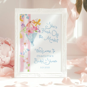 Fresh off Market Watercolor Bridal Willkommen Poster