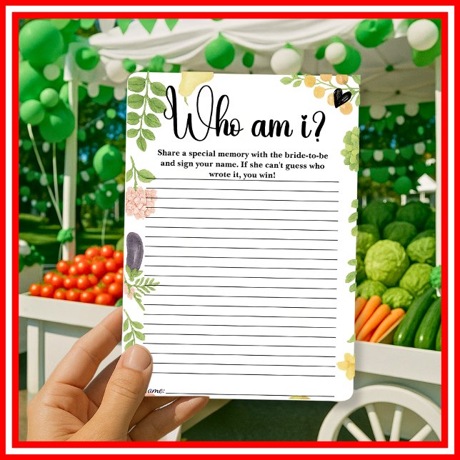 Fresh off Market Wer bin ich Brautparty Game (Von Creator hochgeladen)