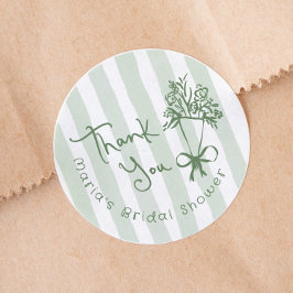 Fresh off Market Whimsical Green Hand Drawing Runder Aufkleber