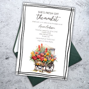 Fresh off of Market Wavy Border Brautparty Einladung