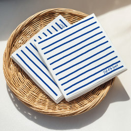Fresh Off The Market Blue Stripes Bridal Shower Serviette
