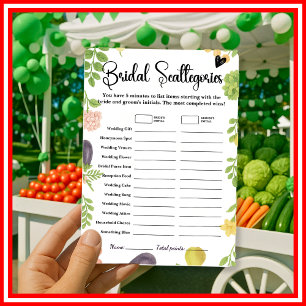 Fresh Off The Market Braut-Scattegories-Spiel