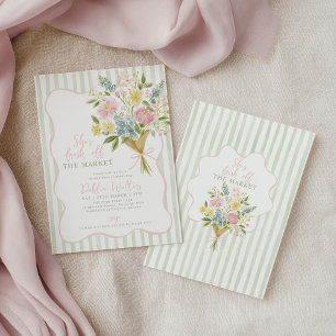 Fresh Off the Market Brautparty Blumen der Bauern Einladung