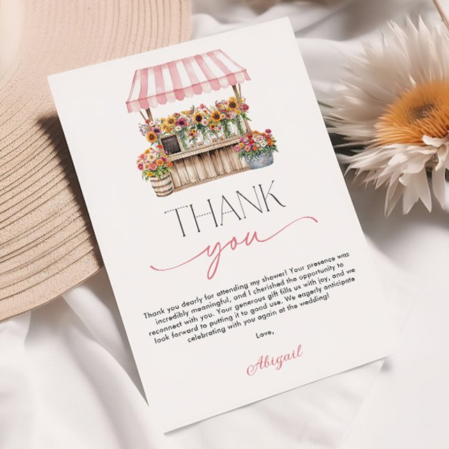 Fresh off the Market Brautparty Dankeskarte (Fresh off the Market Bridal Shower Thank You Card)
