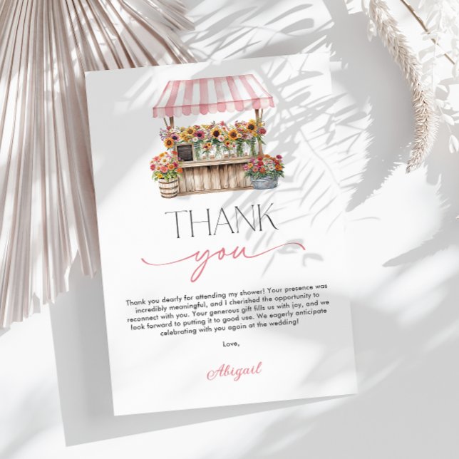 Fresh off the Market Brautparty Dankeskarte (Fresh off the Market Bridal Shower Thank You Card)