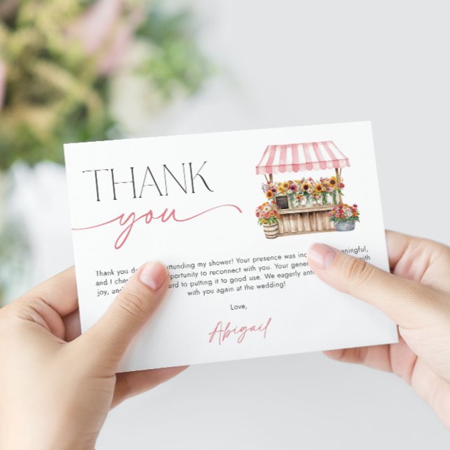 Fresh off the Market Brautparty Dankeskarte (Fresh off the Market Bridal Shower Thank You Card)