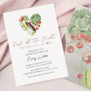 Fresh Off the Market Brautparty-Gemüseherz Einladung