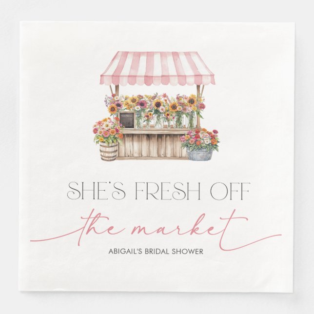 Fresh off the Market Brautparty Serviette (Vorderseite)