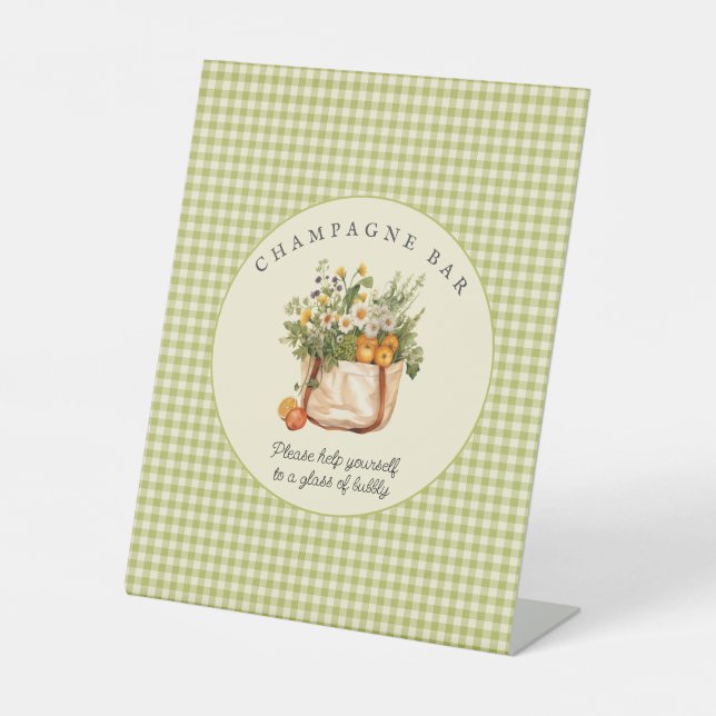 Fresh Off the Market Bridal Shower Champagne Bar  Sockelschild (Vorderseite)