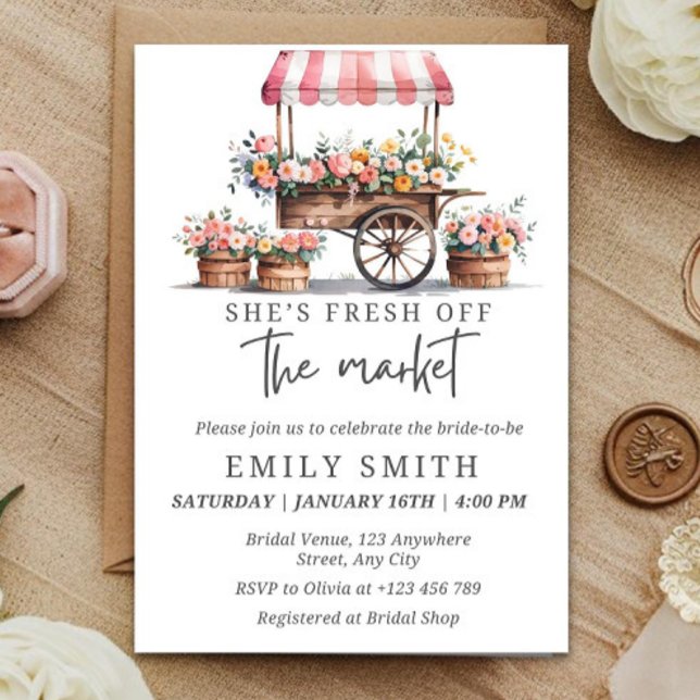 Fresh Off The Market Bridal Shower Invitation Temp Einladung (Von Creator hochgeladen)
