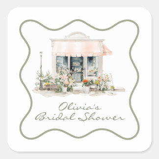 Fresh off the Market Bridal Shower Quadratischer Aufkleber