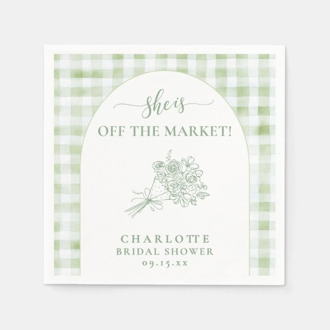 Fresh Off the Market Bridal Shower Serviette (Vorderseite)