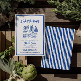 Fresh Off The Market Bridal Shower Whimsical Blue Einladung