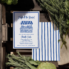 Fresh Off The Market Bridal Shower Whimsical Blue Einladung