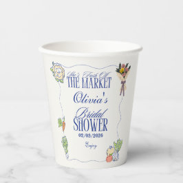 Fresh Off the Market Bridal Shower Whimsical  Pappbecher