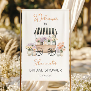 Fresh Off The Market Floral Brautparty Willkommen Banner