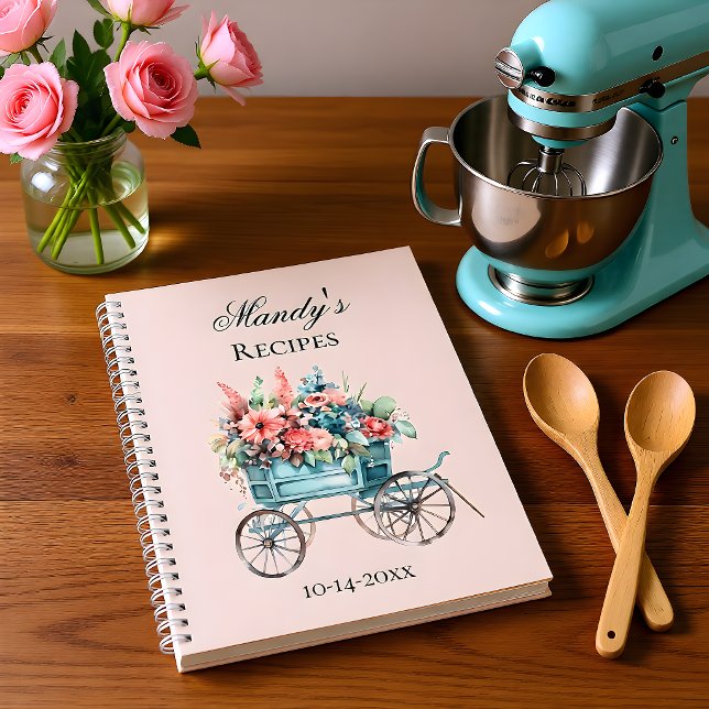 Fresh off the Market Floral Cart Bridal Recipe Notizbuch (Von Creator hochgeladen)