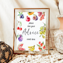 Fresh Off The Market Fruits Bridal Shower Advice Poster