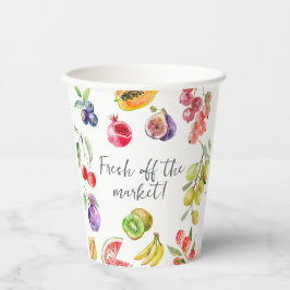 Fresh off the Market Obsts Brautparty Willkommen Pappbecher