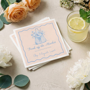 Fresh Off The Market Sketch Florale Brautparty Serviette