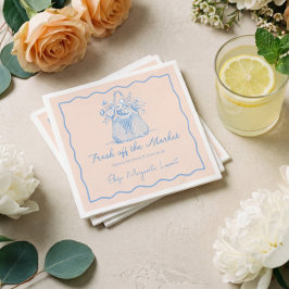 Fresh Off The Market Sketch Florale Hochzeitsdusch Serviette