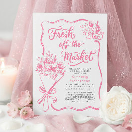 Fresh Off The Market Whimsical Drawn Bridal Shower Einladung