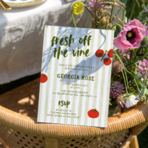 Fresh off the Vine Tomato Hand Drawing Brautparty Einladung