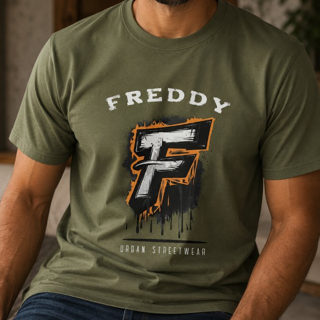 Fresh Off The Wall: Bold Graffiti Monogram "F" T-Shirt (Von Creator hochgeladen)