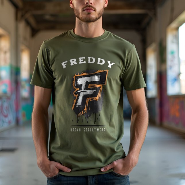 Fresh Off The Wall: Bold Graffiti Monogram "F" T-Shirt (Von Creator hochgeladen)