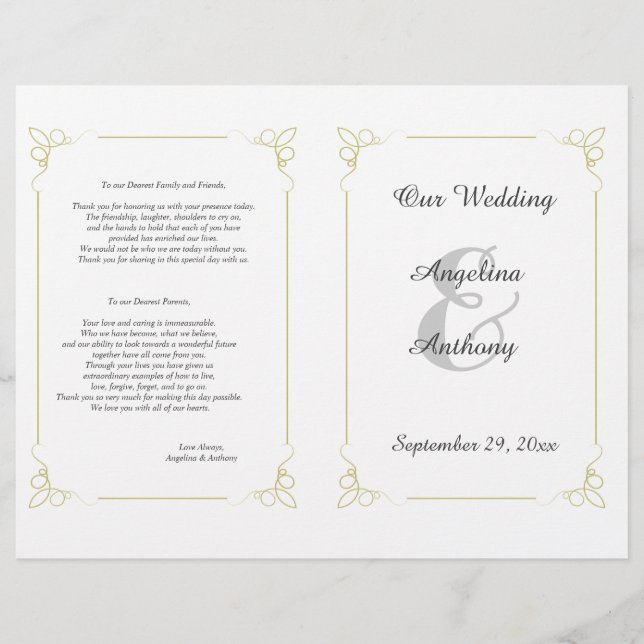 Fresh Olive Green Art Deco Feierliche Hochzeiten (Vorderseite)