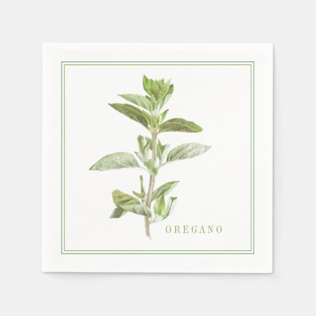 FRESH OREGANO Standard Cocktail Papier Napkins Serviette (Vorderseite)