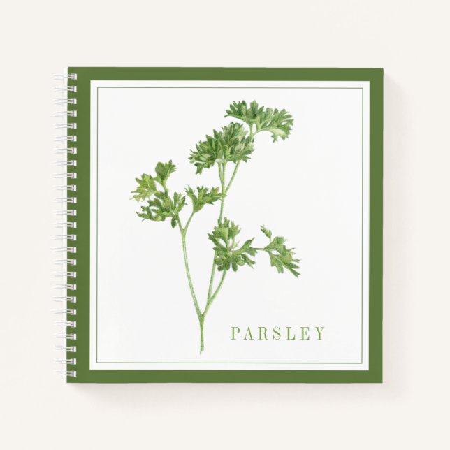 FRESH PARSLEY 8.5x8.5 SpiralNotebook - Grün Notizbuch (Vorderseite)