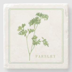 FRESH PARSLEY Marble Stone Untersetzer (+text)