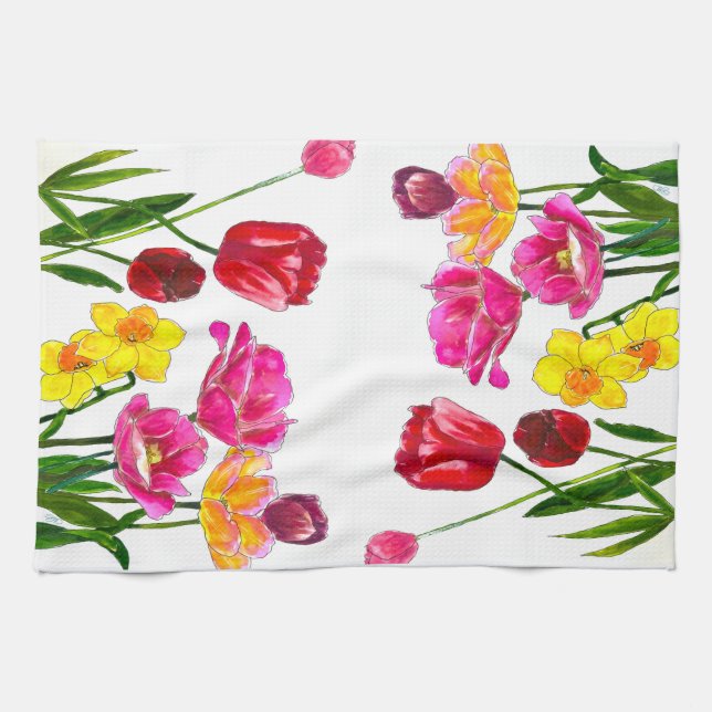Fresh-Picked Tulips Kitchen Towels Geschirrtuch (Horizontal)