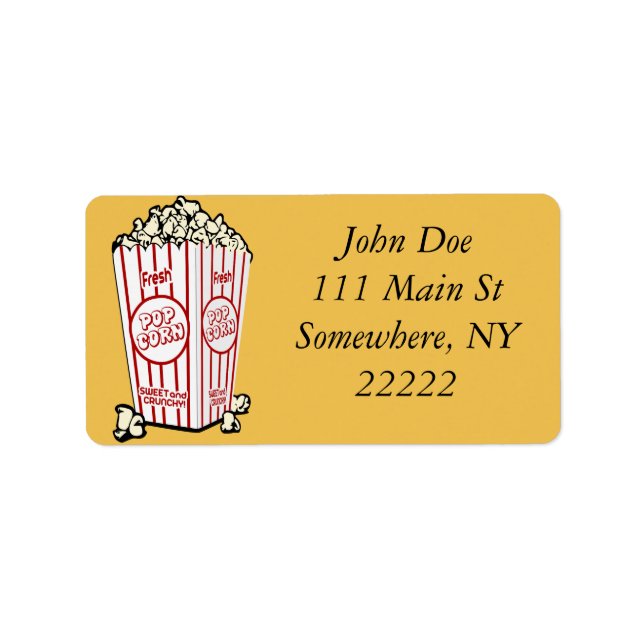 Fresh Popcorn Adressaufkleber (Vorne)