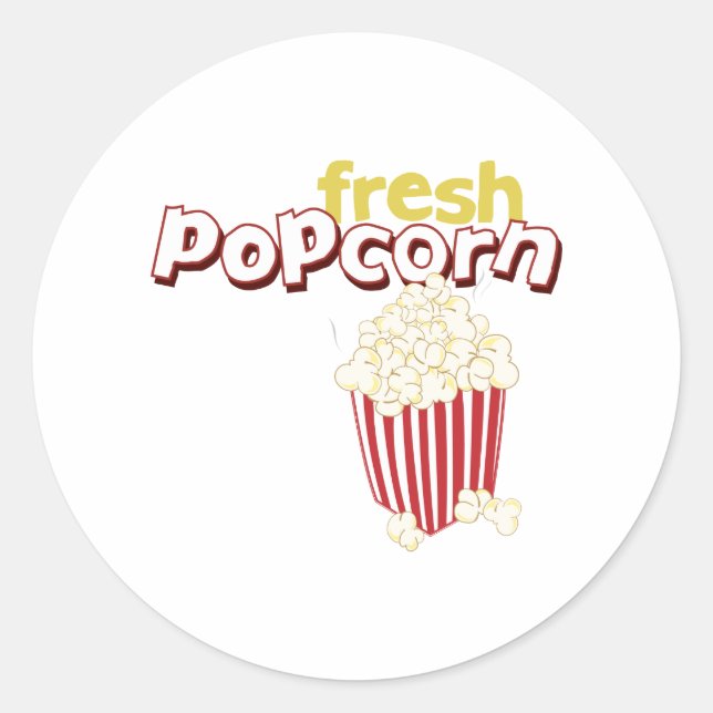 Fresh Popcorn Runder Aufkleber (Vorderseite)